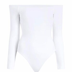 nuuds Elegant White Off-Shoulder Bodysuit